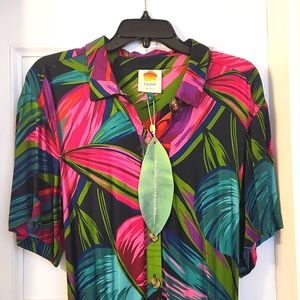 NWT FARM Rio Midnight Leaves Jumpsuit Medium